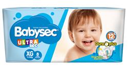 PAÑALES PL BABYSEC ULTRAPROTEC STDP XG 8 UN