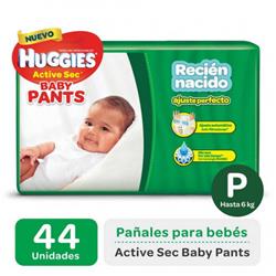 PAÑ HUGGIE ACTIVE SEC BABY PANTS PEQ X44