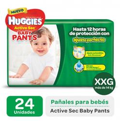 PAÑ HUGGIE ACTIVE SEC BABY PANTS XXG X24